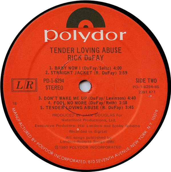 Rick Dufay – Tender Loving Abuse LP vinyl record, image 4 of 6