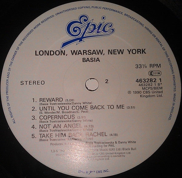 Basia – London Warsaw New York LP vinyl record, image 4 of 6