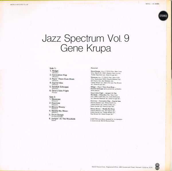 Gene Krupa – Jazz Spectrum Vol. 9 LP vinyl record, image 2 of 4