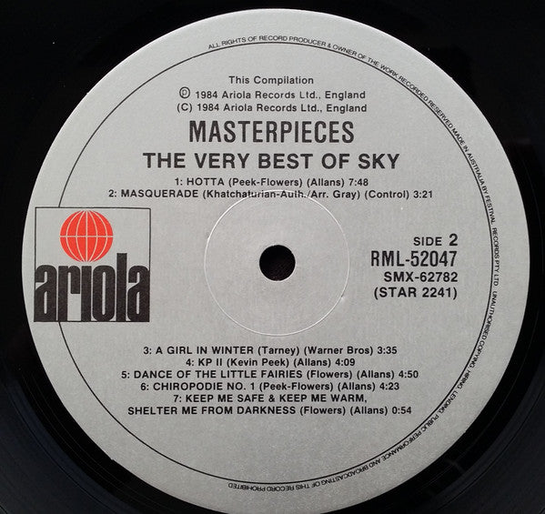 Sky – Masterpieces - The Very Best Of Sky LP vinyl record, image 4 of 4