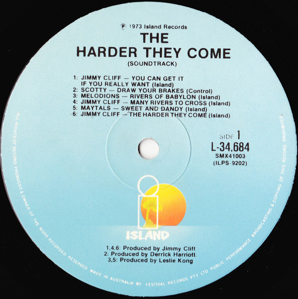 Various – The Harder They Come (Original Soundtrack Recording) LP vinyl record, image 3 of 4