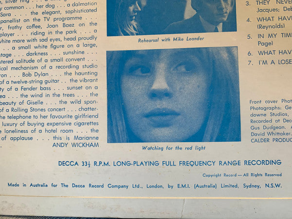 Marianne Faithfull – Marianne Faithfull LP vinyl record, image 3 of 6