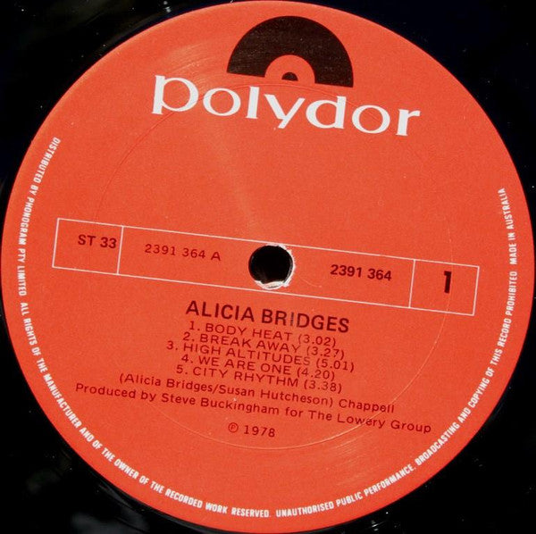 Alicia Bridges – Alicia Bridges LP vinyl record, image 3 of 6