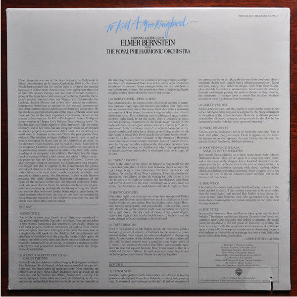 Elmer Bernstein, Royal Philharmonic Orchestra – To Kill A Mockingbird LP vinyl record, image 2 of 3
