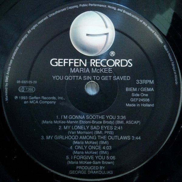 Maria McKee – You Gotta Sin To Get Saved LP vinyl record, image 3 of 7