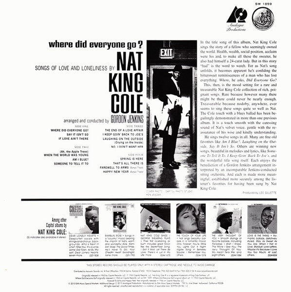 Nat King Cole – Where Did Everyone Go? (2x12") 12" vinyl record, image 2 of 6