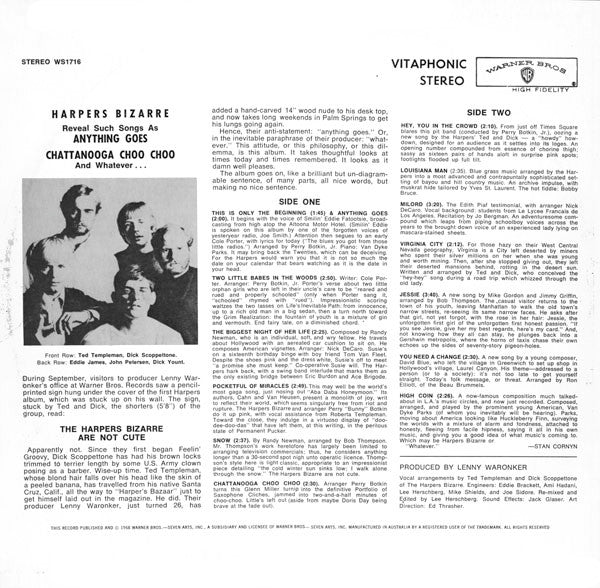 Harpers Bizarre – Anything Goes LP vinyl record, image 2 of 4