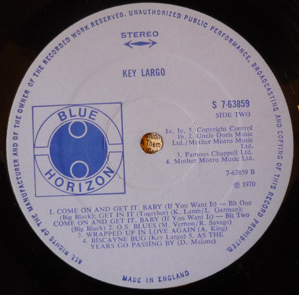 Key Largo – Key Largo LP vinyl record, image 4 of 4