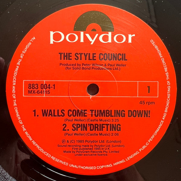 The Style Council – Walls Come Tumbling Down! 12" vinyl record, image 3 of 4