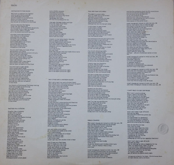 Tom Waits – Small Change LP vinyl record, image 5 of 8