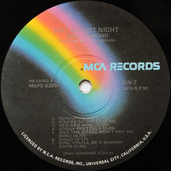 Neil Diamond – Hot August Night (2xLP) LP vinyl record, image 5 of 9