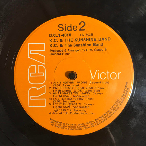 KC & The Sunshine Band – KC And The Sunshine Band LP vinyl record, image 4 of 4