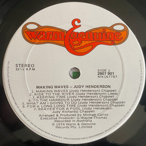 Judy Henderson – Making Waves LP vinyl record, image 4 of 6