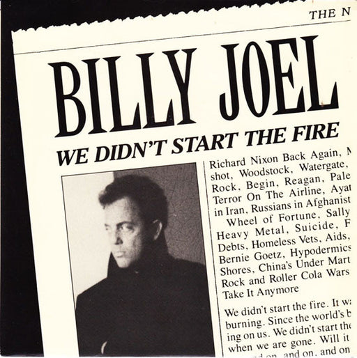 Billy Joel – We Didn't Start The Fire 7" vinyl record, image 1 of 4