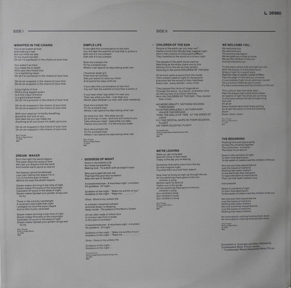 Billy Thorpe – Children Of The Sun LP vinyl record, image 3 of 6