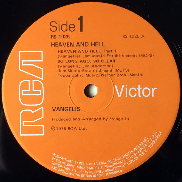 Vangelis – Heaven And Hell LP vinyl record, image 3 of 8