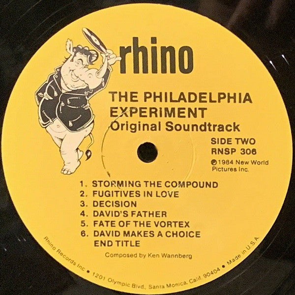 Ken Wannberg – The Philadelphia Experiment (Original Soundtrack) LP vinyl record, image 4 of 4