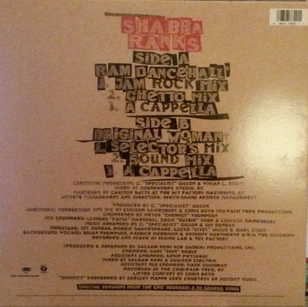Shabba Ranks – Ram Dancehall / Original Woman 12" vinyl record, image 2 of 4
