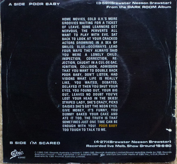 The Angels – Poor Baby 7" vinyl record, image 2 of 4