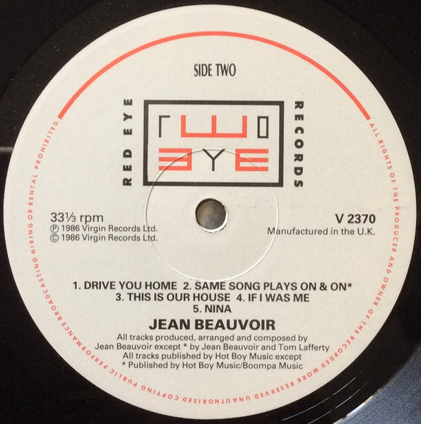 Jean Beauvoir – Drums Along The Mohawk LP vinyl record, image 4 of 6