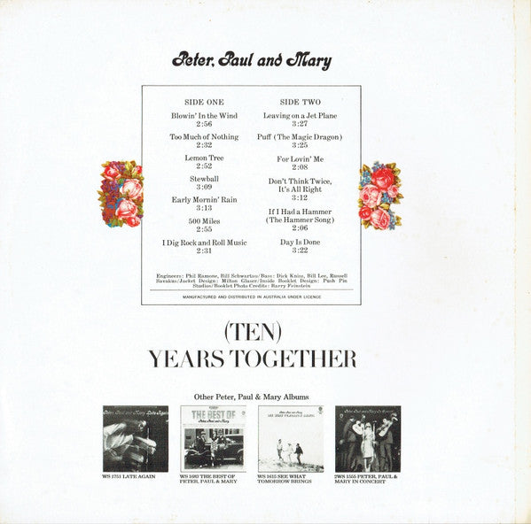 Peter, Paul & Mary – The Best Of Peter, Paul And Mary (Ten) Years Together LP vinyl record, image 2 of 4
