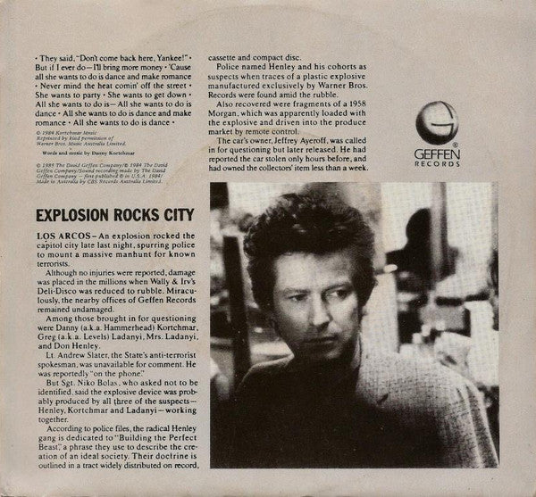 Don Henley – All She Wants To Do Is Dance 7" vinyl record, image 2 of 4