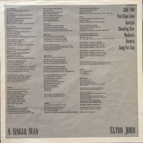Elton John – A Single Man LP vinyl record, image 5 of 7