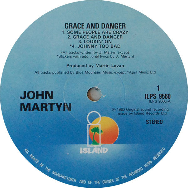 John Martyn – Grace & Danger LP vinyl record, image 3 of 6