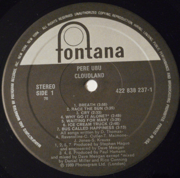 Pere Ubu – Cloudland LP vinyl record, image 5 of 6