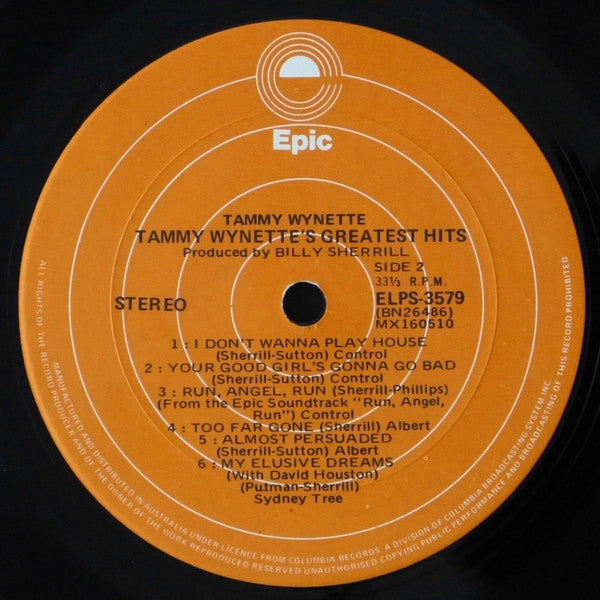 Tammy Wynette – Tammy's Greatest Hits LP vinyl record, image 4 of 4