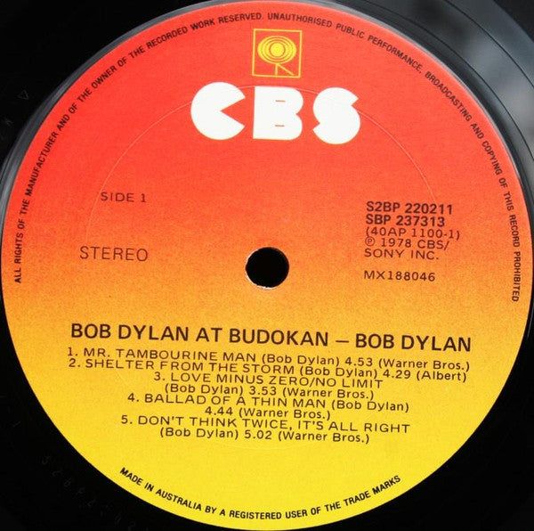 Bob Dylan – Bob Dylan At Budokan (2xLP) LP vinyl record, image 9 of 10