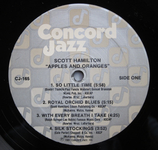 Scott Hamilton – Apples And Oranges LP vinyl record, image 3 of 4