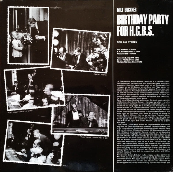 Milt Buckner – Birthday Party For H.G.B.S. LP vinyl record, image 3 of 6