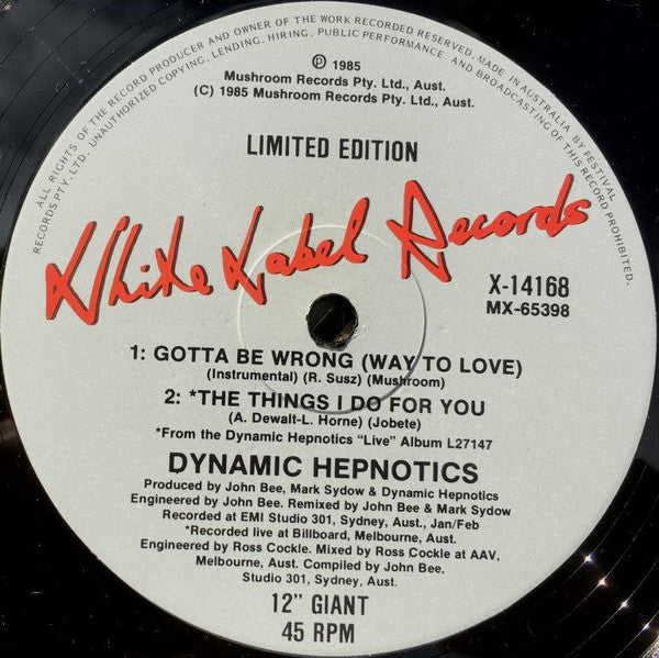 The Dynamic Hepnotics – Gotta Be Wrong (Way To Love) 12" vinyl record, image 4 of 4