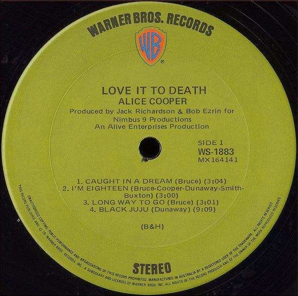 Alice Cooper – Love It To Death LP vinyl record, image 2 of 3