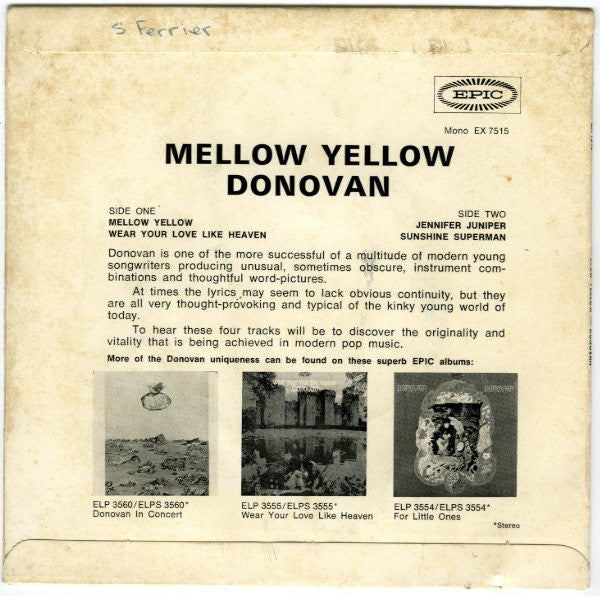 Donovan – Mellow Yellow 7" vinyl record, image 2 of 4