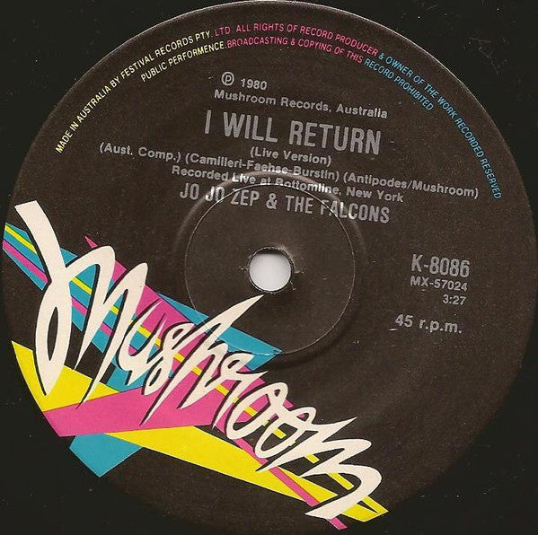 Jo Jo Zep and the Falcons – I Will Return (2x7") 7" vinyl record, image 4 of 7