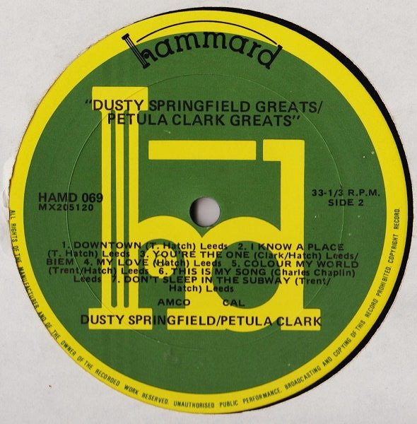 Petula Clark, Dusty Springfield – Petula Clark Greats / Dusty Springfield Greats LP vinyl record, image 4 of 4