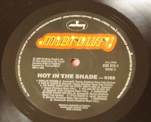 Kiss – Hot In The Shade LP vinyl record, image 6 of 6