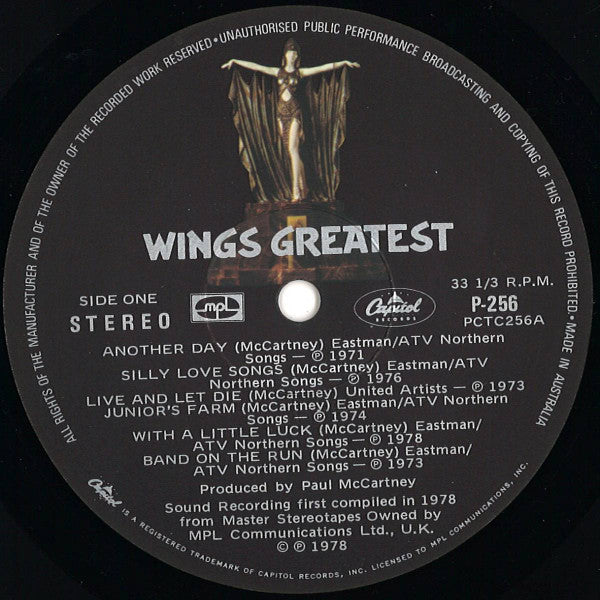 Wings – Wings Greatest LP vinyl record, image 3 of 4