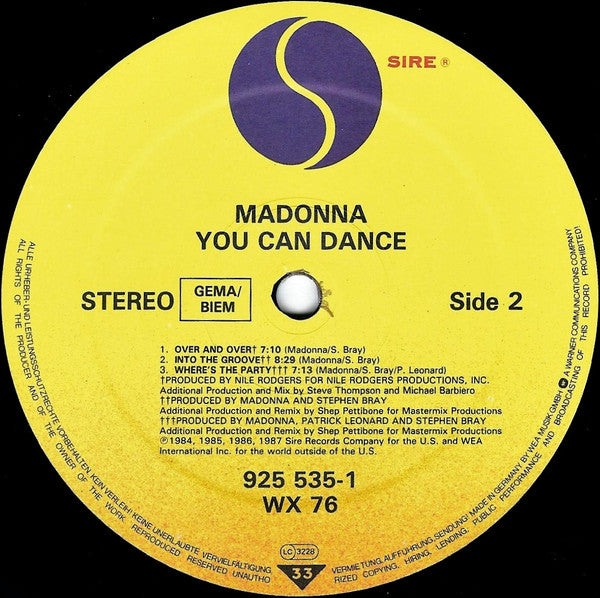 Madonna – You Can Dance LP vinyl record, image 5 of 5