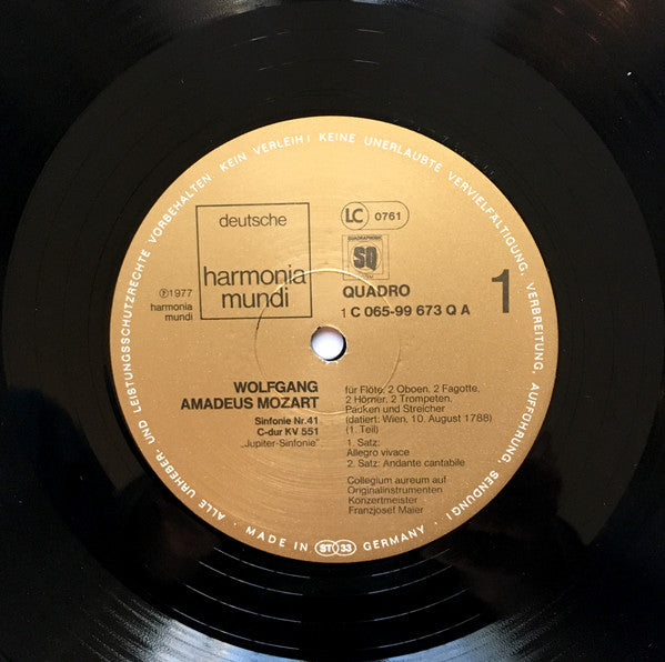 Wolfgang Amadeus Mozart, Collegium Aureum, Franzjosef Maier – Sinfonie Nr. 41 C-Dur KV 551 'Jupiter' · Rondo C-Dur KV 373 LP vinyl record, image 5 of 6