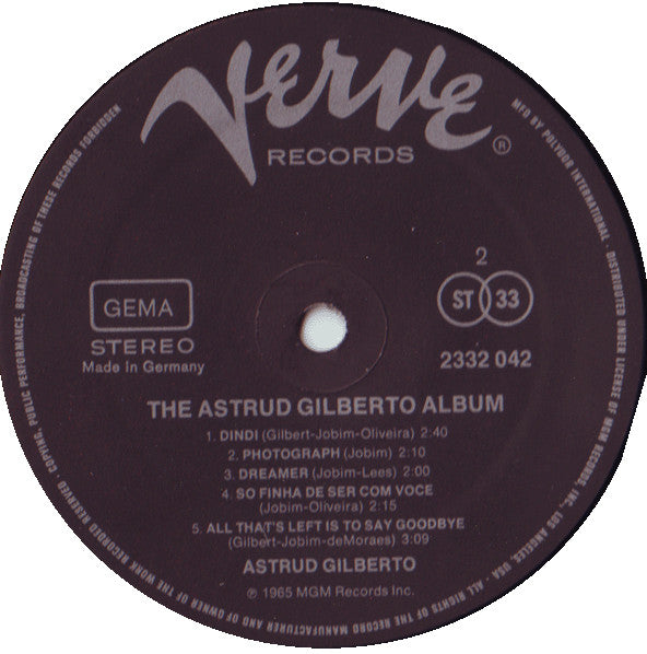 Astrud Gilberto – The Astrud Gilberto Album LP vinyl record, image 4 of 6