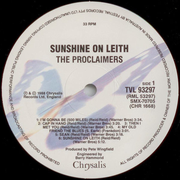 The Proclaimers – Sunshine On Leith LP vinyl record, image 5 of 6