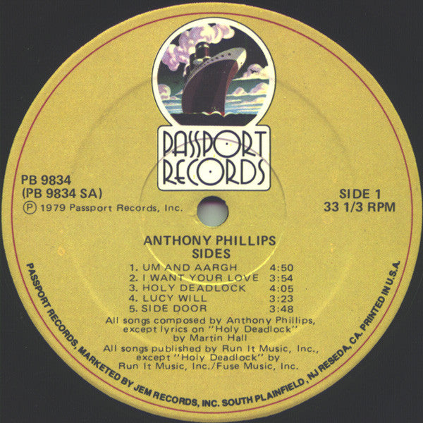 Anthony Phillips – Sides LP vinyl record, image 3 of 8
