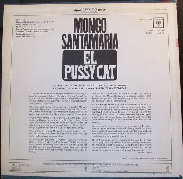 Mongo Santamaria – El Pussy Cat LP vinyl record, image 3 of 4