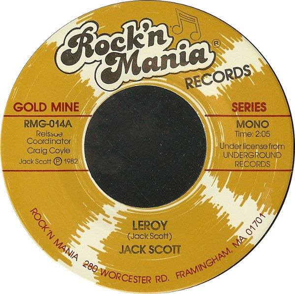 Jack Scott, Jimmy Dee & The Offbeats – Leroy / Henrietta 7" vinyl record