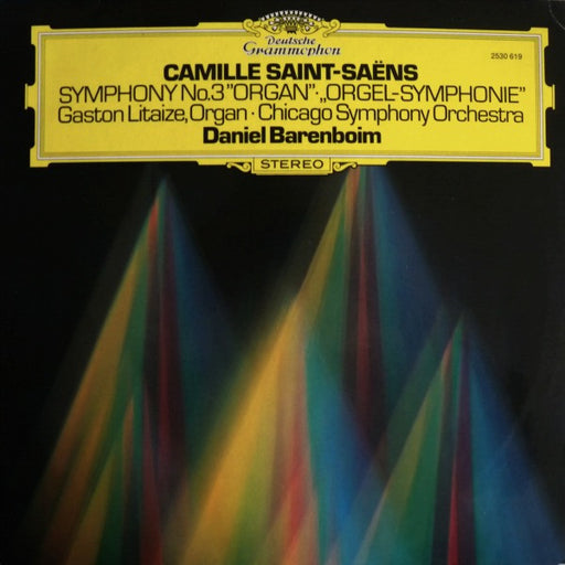 Camille Saint-Saëns, Gaston Litaize, Chicago Symphony Orchestra, Daniel Barenboim – Symphony No.3 "Organ" = „Orgel-Symphonie“ LP vinyl record, image 1 of 4