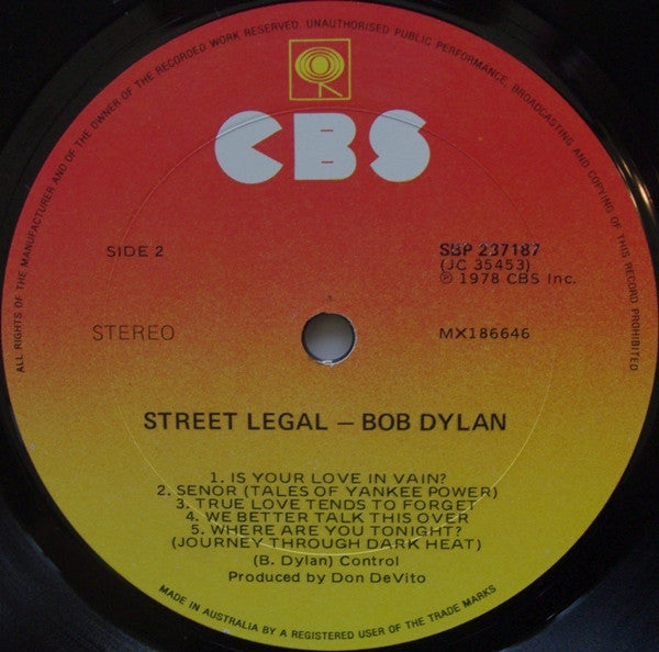 Bob Dylan – Street-Legal LP vinyl record, image 4 of 8