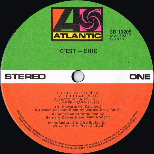 Chic – C'est Chic LP vinyl record, image 3 of 4